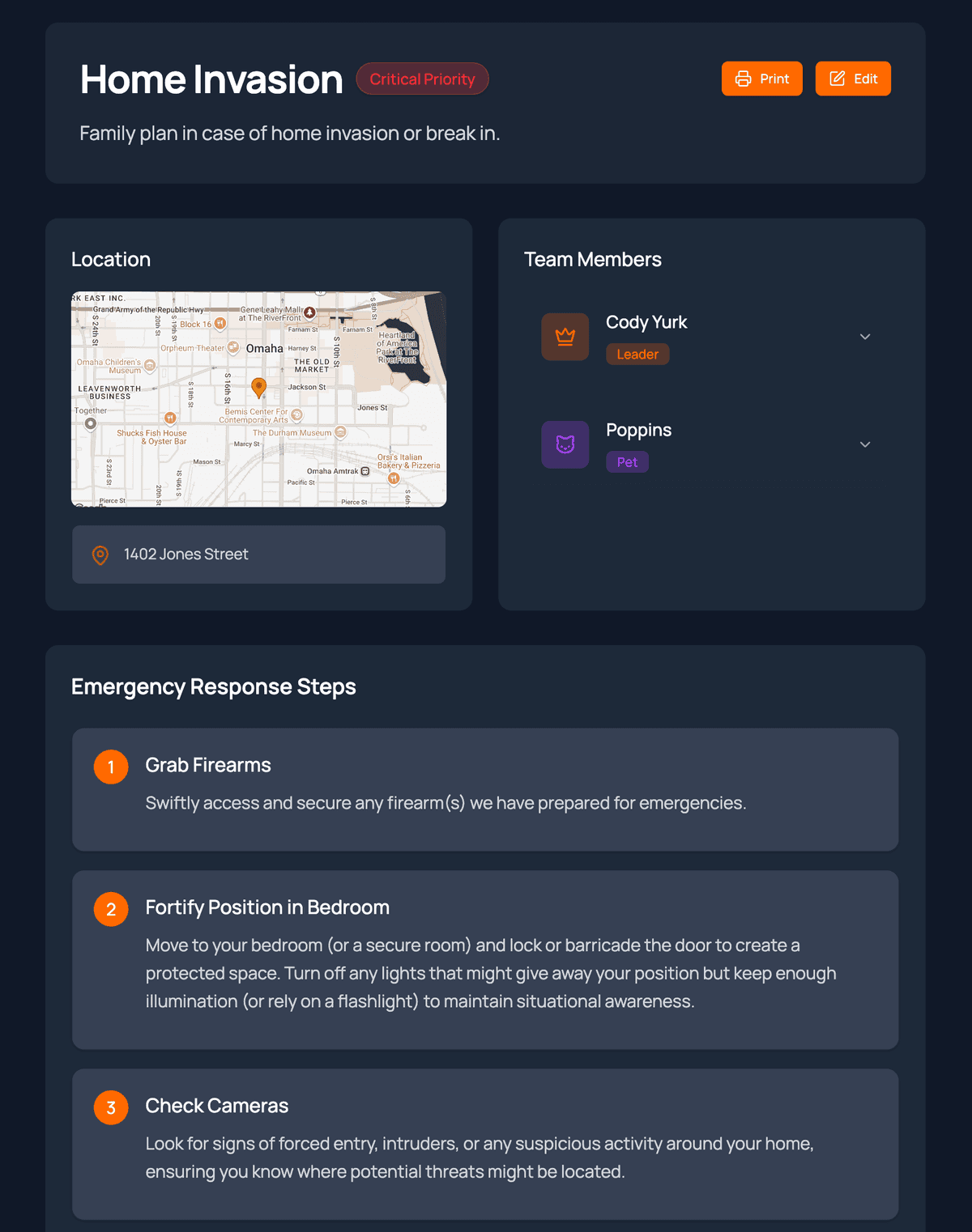 Emergency Planning Interface