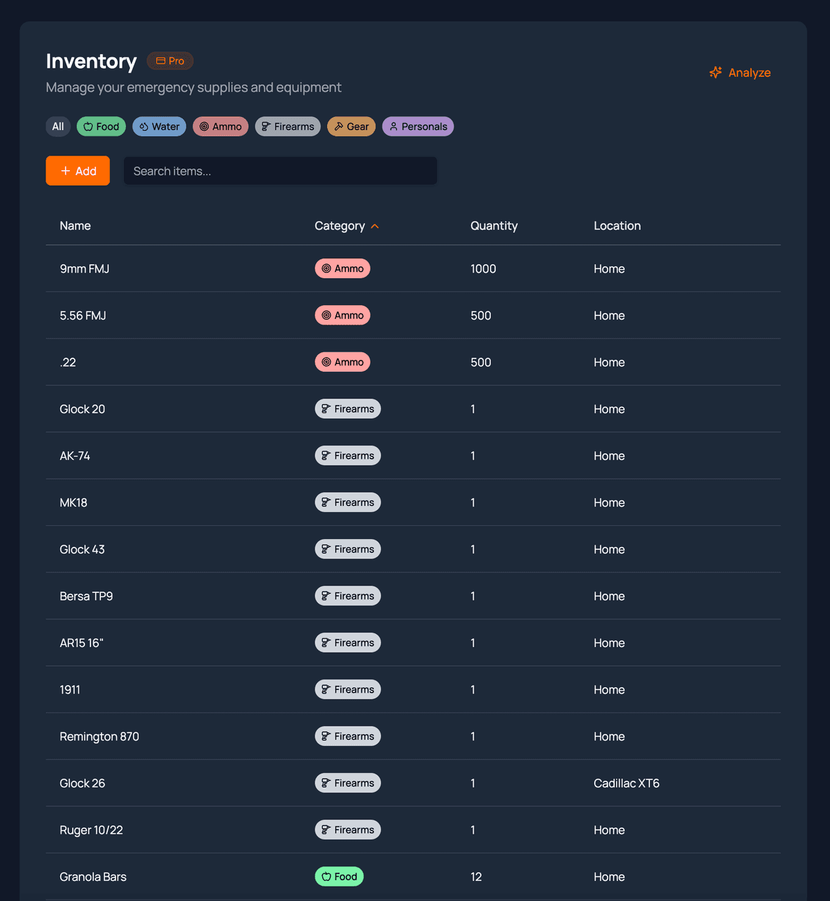 Inventory Manager Interface